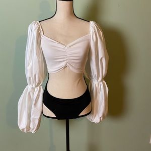 zARA  White crop Top